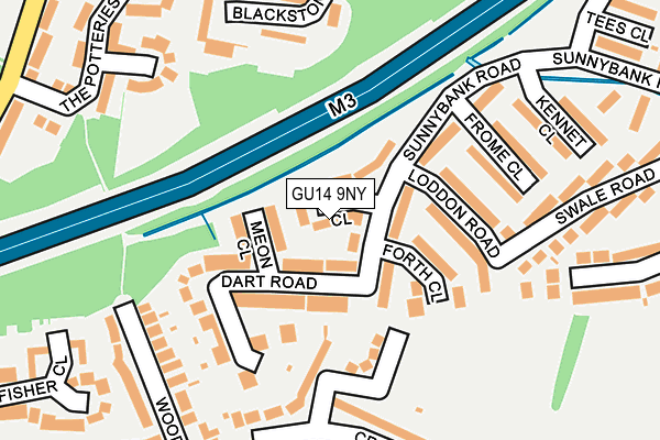 GU14 9NY map - OS OpenMap – Local (Ordnance Survey)