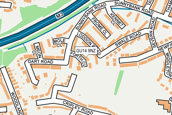 GU14 9NZ map - OS OpenMap – Local (Ordnance Survey)