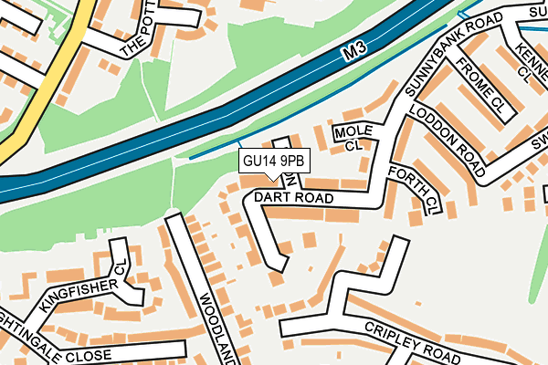 GU14 9PB map - OS OpenMap – Local (Ordnance Survey)
