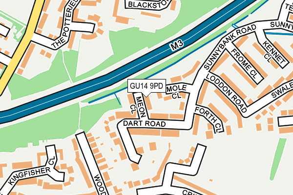 GU14 9PD map - OS OpenMap – Local (Ordnance Survey)