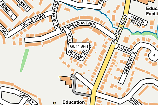 GU14 9PH map - OS OpenMap – Local (Ordnance Survey)