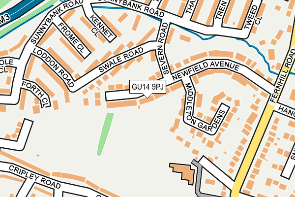 GU14 9PJ map - OS OpenMap – Local (Ordnance Survey)