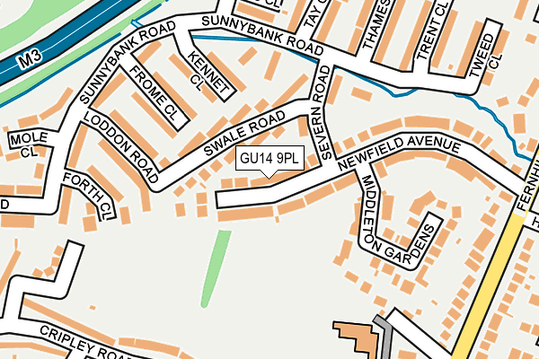 GU14 9PL map - OS OpenMap – Local (Ordnance Survey)