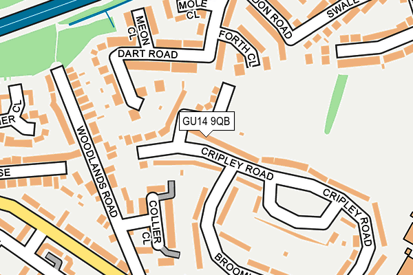 GU14 9QB map - OS OpenMap – Local (Ordnance Survey)