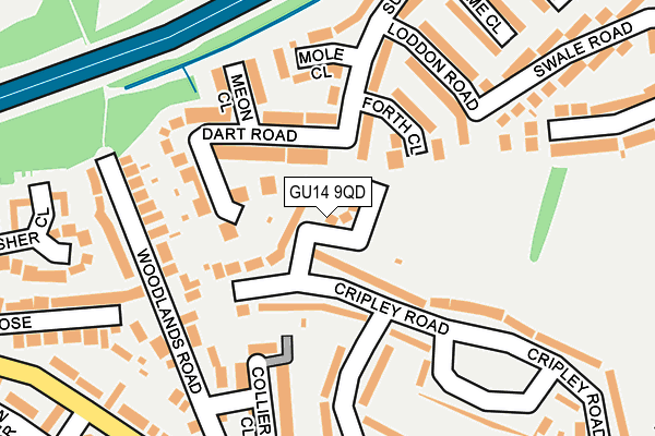 GU14 9QD map - OS OpenMap – Local (Ordnance Survey)