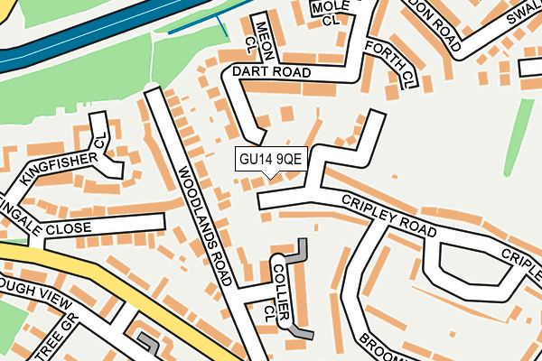 GU14 9QE map - OS OpenMap – Local (Ordnance Survey)