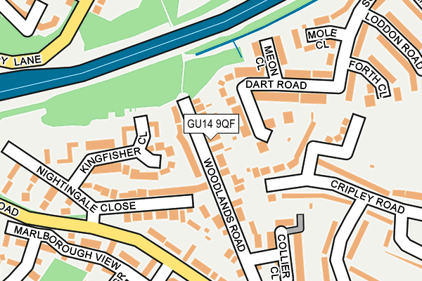 GU14 9QF map - OS OpenMap – Local (Ordnance Survey)