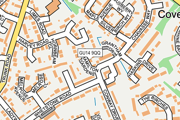 GU14 9QQ map - OS OpenMap – Local (Ordnance Survey)