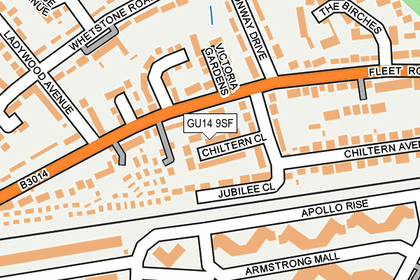 GU14 9SF map - OS OpenMap – Local (Ordnance Survey)