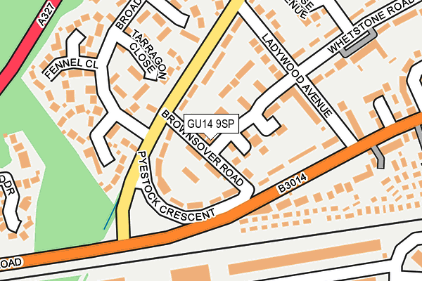 GU14 9SP map - OS OpenMap – Local (Ordnance Survey)