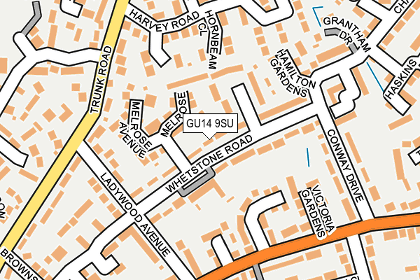 GU14 9SU map - OS OpenMap – Local (Ordnance Survey)