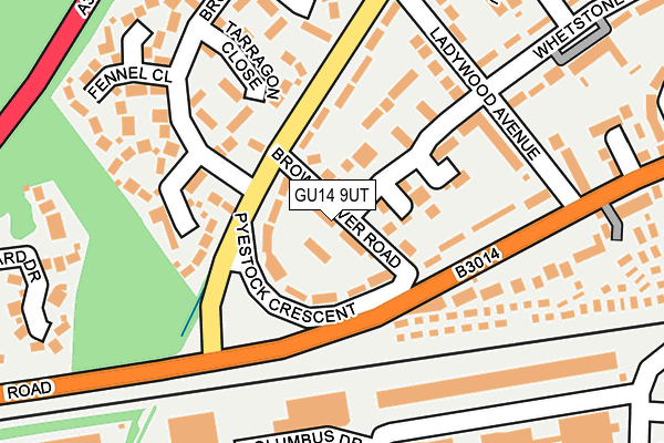 GU14 9UT map - OS OpenMap – Local (Ordnance Survey)