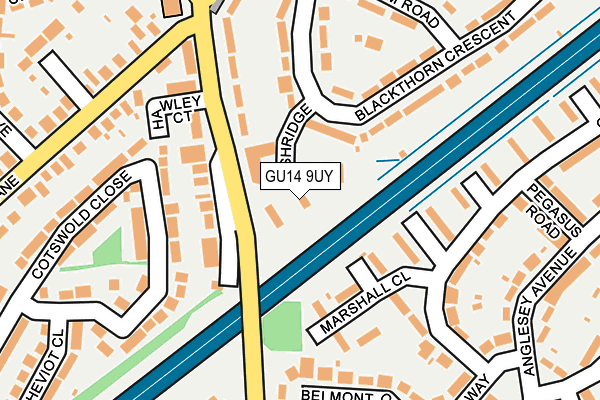 GU14 9UY map - OS OpenMap – Local (Ordnance Survey)