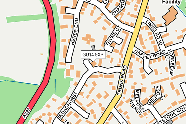 GU14 9XP map - OS OpenMap – Local (Ordnance Survey)