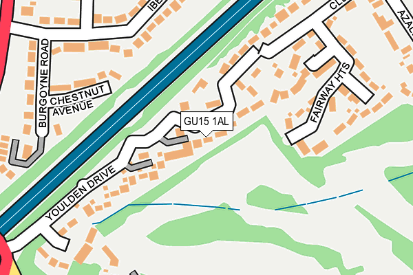 GU15 1AL map - OS OpenMap – Local (Ordnance Survey)