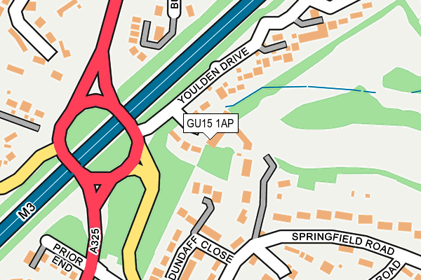 GU15 1AP map - OS OpenMap – Local (Ordnance Survey)