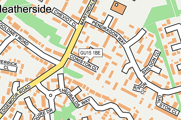 GU15 1BE map - OS OpenMap – Local (Ordnance Survey)