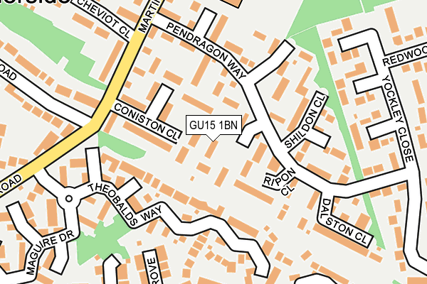 GU15 1BN map - OS OpenMap – Local (Ordnance Survey)