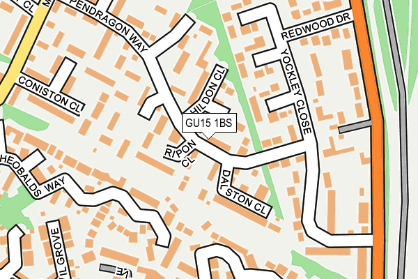 GU15 1BS map - OS OpenMap – Local (Ordnance Survey)