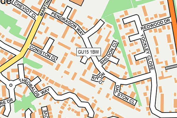 GU15 1BW map - OS OpenMap – Local (Ordnance Survey)