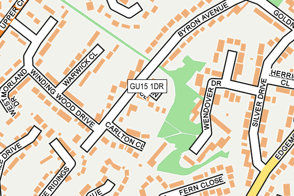 GU15 1DR map - OS OpenMap – Local (Ordnance Survey)
