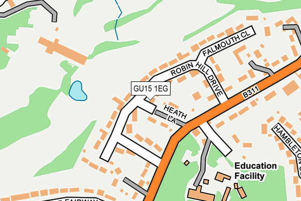 GU15 1EG map - OS OpenMap – Local (Ordnance Survey)