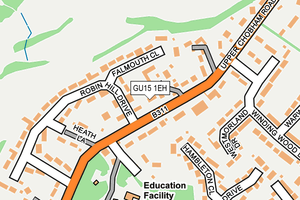 GU15 1EH map - OS OpenMap – Local (Ordnance Survey)