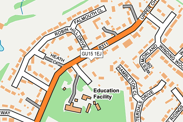 GU15 1EJ map - OS OpenMap – Local (Ordnance Survey)