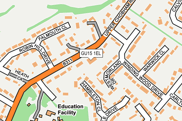 GU15 1EL map - OS OpenMap – Local (Ordnance Survey)