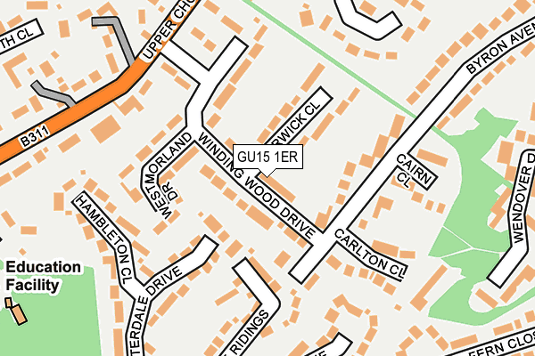 GU15 1ER map - OS OpenMap – Local (Ordnance Survey)