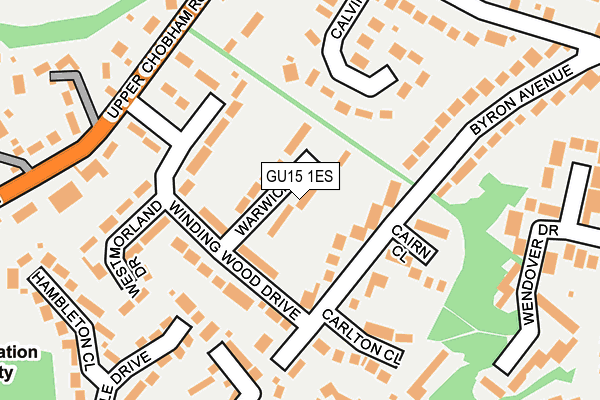 GU15 1ES map - OS OpenMap – Local (Ordnance Survey)