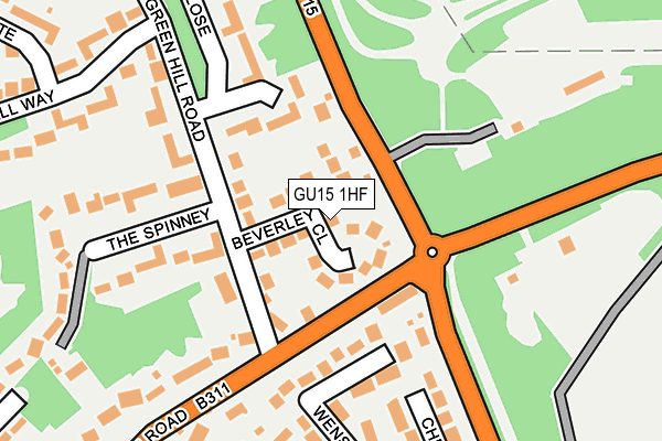 GU15 1HF map - OS OpenMap – Local (Ordnance Survey)