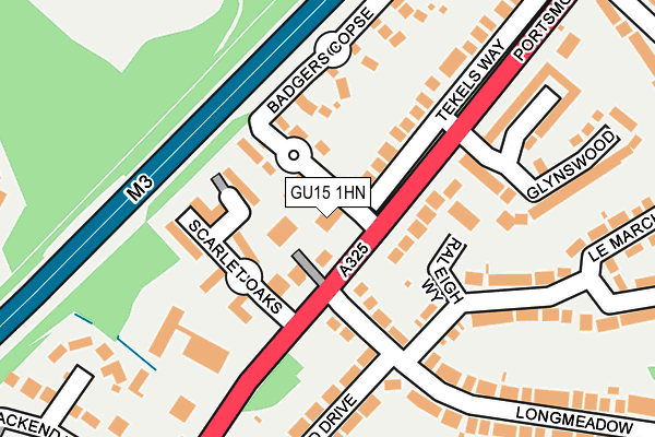 GU15 1HN map - OS OpenMap – Local (Ordnance Survey)