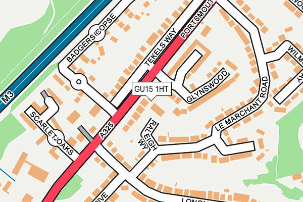 GU15 1HT map - OS OpenMap – Local (Ordnance Survey)
