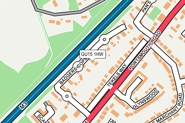 GU15 1HW map - OS OpenMap – Local (Ordnance Survey)