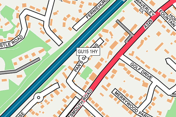 GU15 1HY map - OS OpenMap – Local (Ordnance Survey)