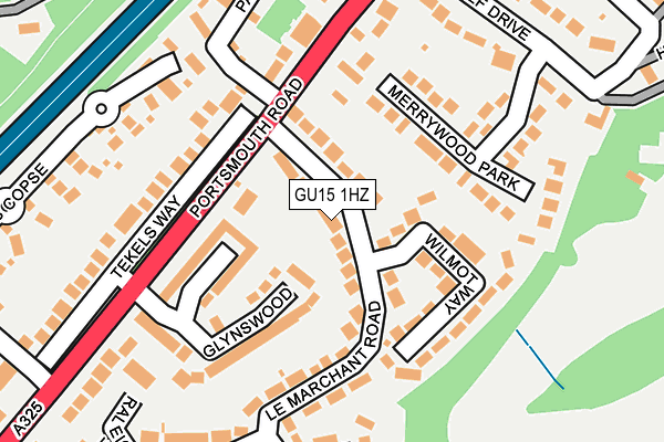 GU15 1HZ map - OS OpenMap – Local (Ordnance Survey)