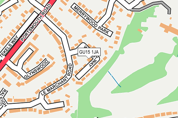GU15 1JA map - OS OpenMap – Local (Ordnance Survey)