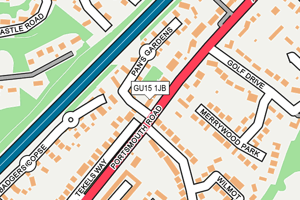GU15 1JB map - OS OpenMap – Local (Ordnance Survey)