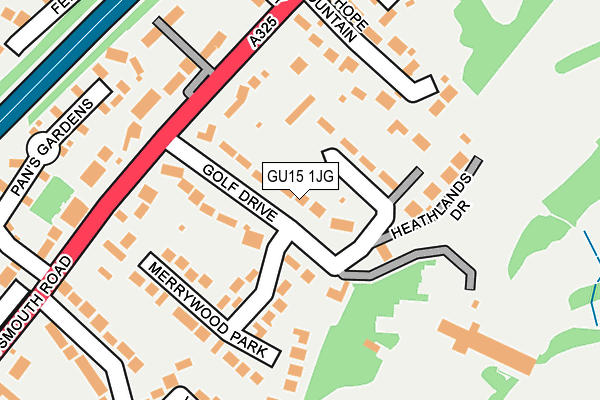 GU15 1JG map - OS OpenMap – Local (Ordnance Survey)