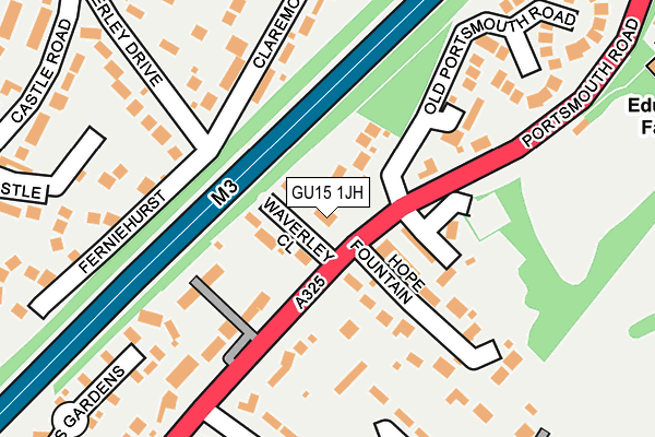 GU15 1JH map - OS OpenMap – Local (Ordnance Survey)