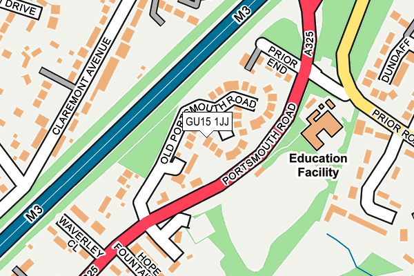 GU15 1JJ map - OS OpenMap – Local (Ordnance Survey)