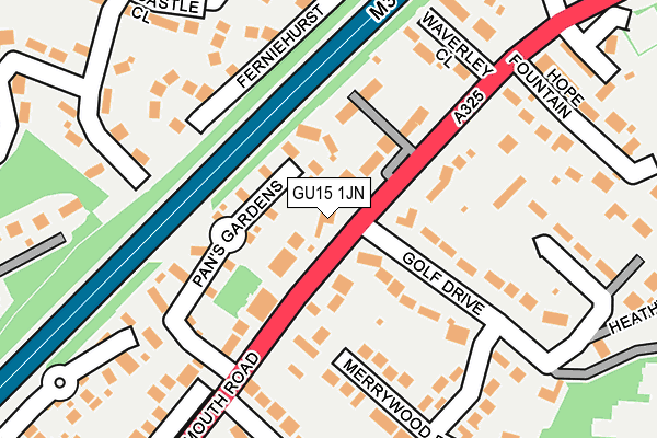 GU15 1JN map - OS OpenMap – Local (Ordnance Survey)