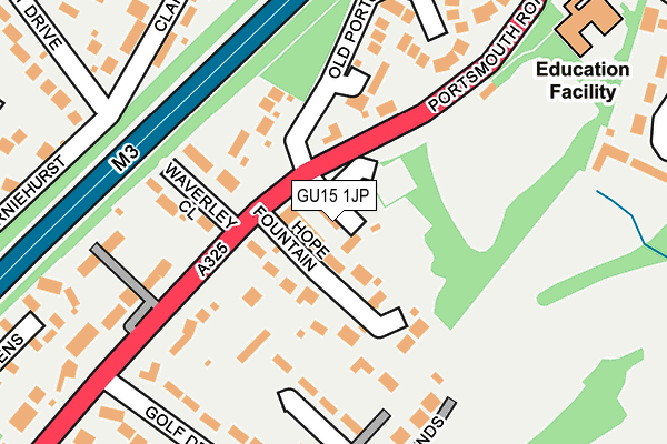 GU15 1JP map - OS OpenMap – Local (Ordnance Survey)
