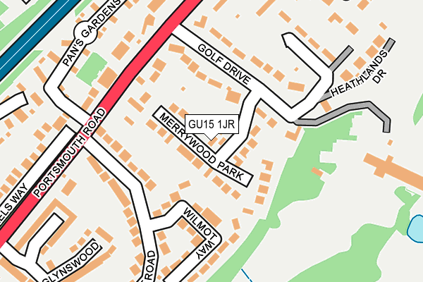 GU15 1JR map - OS OpenMap – Local (Ordnance Survey)