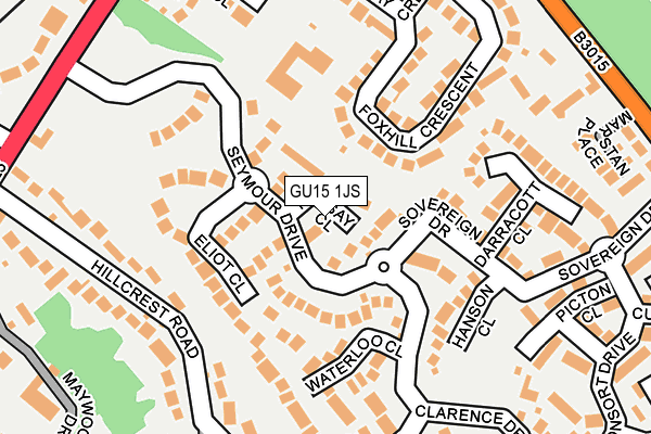 GU15 1JS map - OS OpenMap – Local (Ordnance Survey)