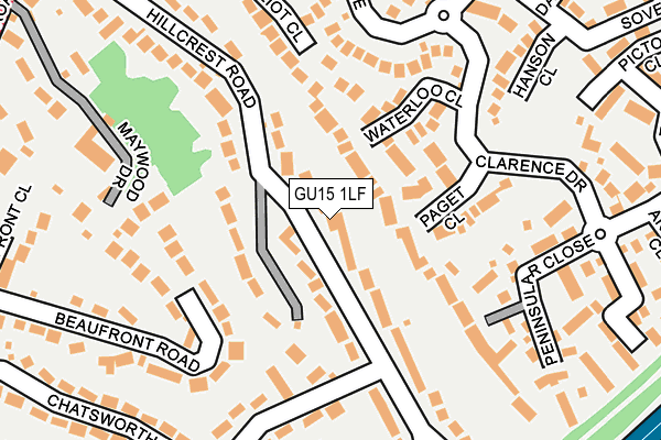 GU15 1LF map - OS OpenMap – Local (Ordnance Survey)