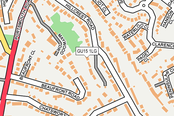 GU15 1LG map - OS OpenMap – Local (Ordnance Survey)