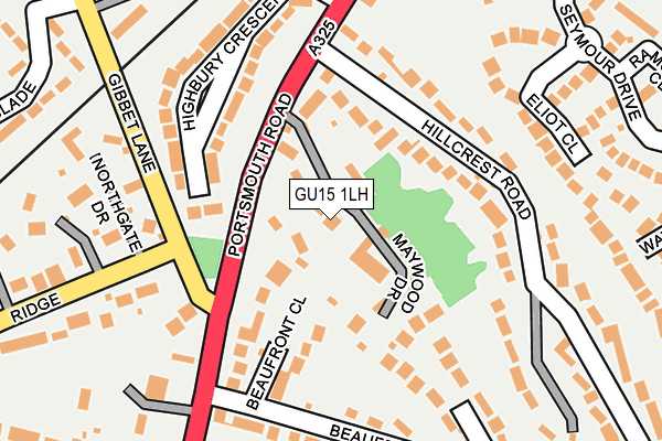 GU15 1LH map - OS OpenMap – Local (Ordnance Survey)