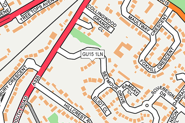 GU15 1LN map - OS OpenMap – Local (Ordnance Survey)